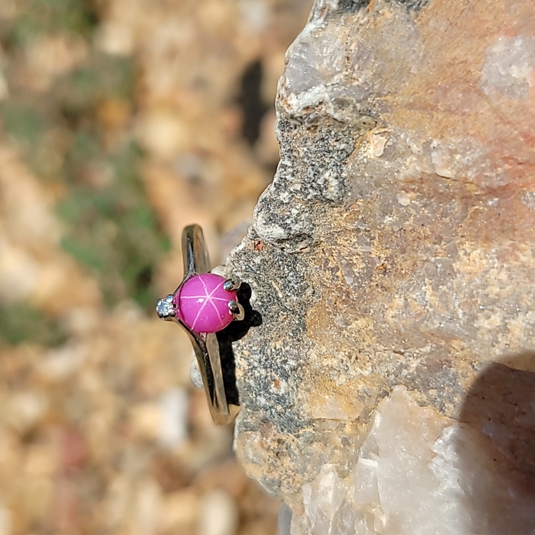 Red Star Ruby Diamond Ring
